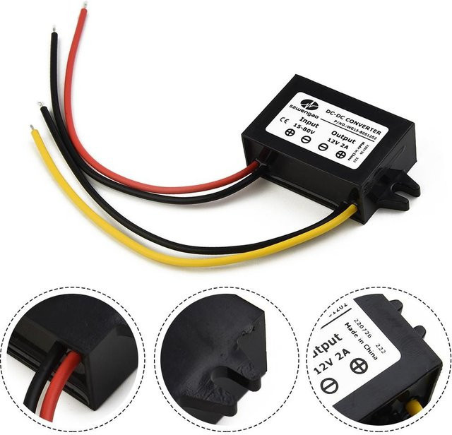 Y-KOOK DC-DC Step Down Modul Konverter Schwarz 60W 2A 15V-72V zu 12V - Bild 1