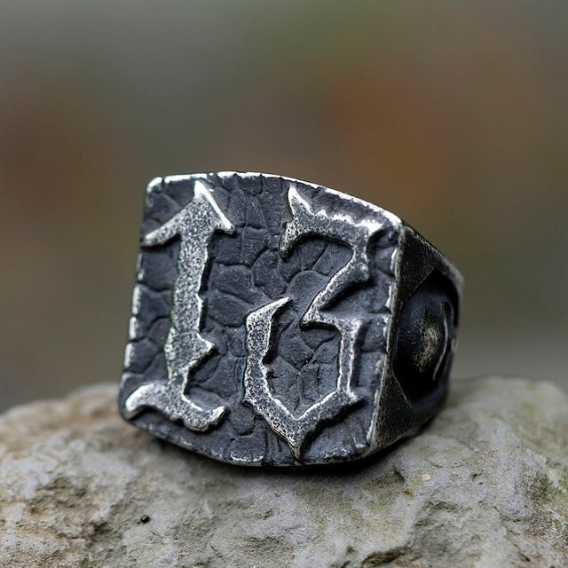 Herrenring Edelstahl, Silber, Vintage - Bild 1