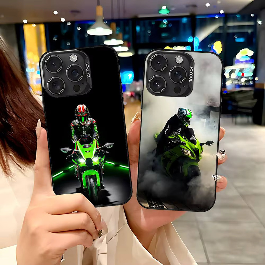 Mesuca Handyhülle im H-KawasakiS Motorrad Design für iPhone 11 bis iPhone 17 Pro Max und weitere Modelle - Bild 4