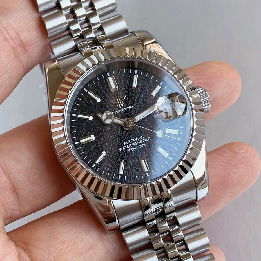 Tandorio Armbanduhr Edelstahl, Automatik, 36 mm, Schwarz, Herren - Bild 2