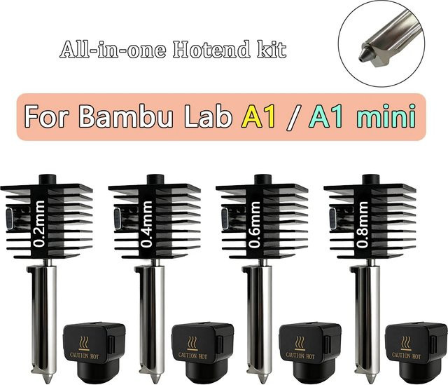 Bambu Lab A1 Mini All-in-one Hotend Kit mit gehärteter Stahldüse für FDM 3D-Drucker Zubehör - Bild 1