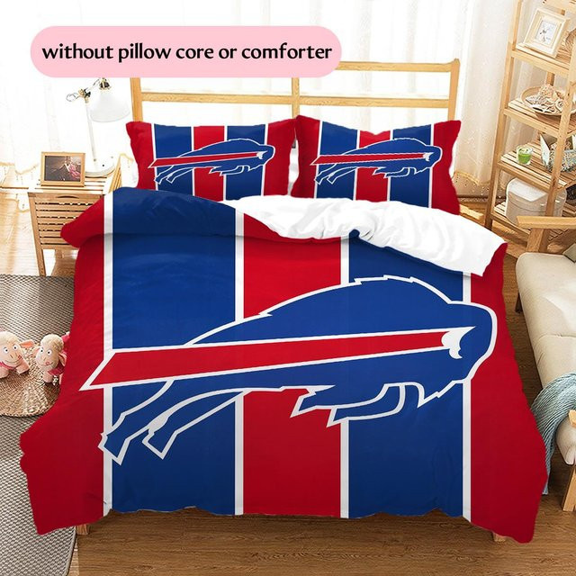 DayByDayLove Buffalo Bills Bettwäsche Set mit Muster in Blau, bestehend aus 1 Bettbezug und 2 Kissenbezügen, B/H: 250 x 220 cm - Bild 1
