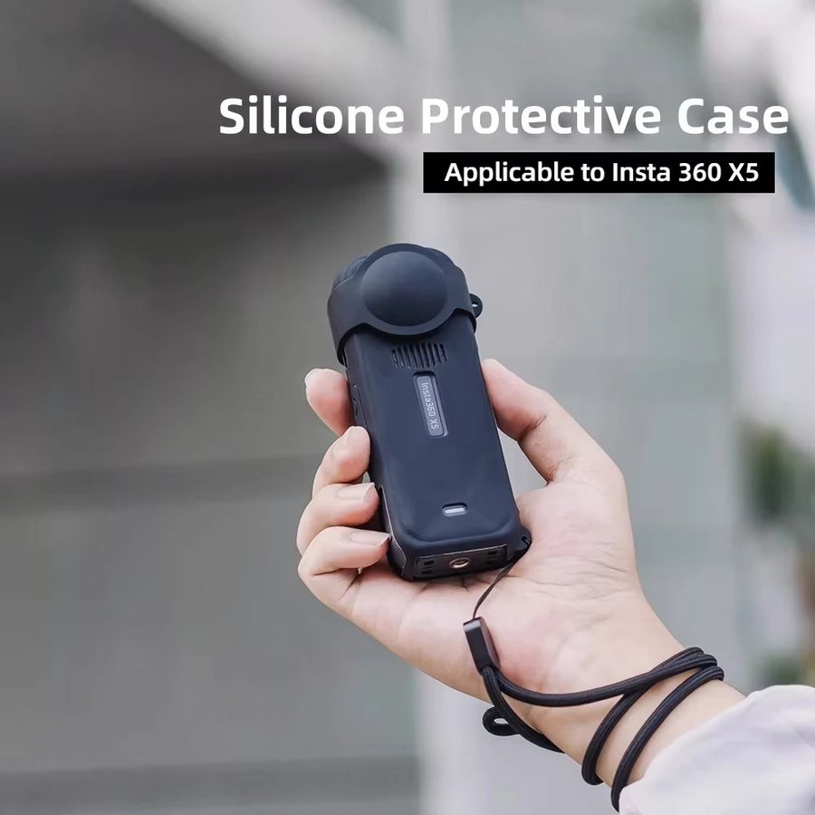 Insta360 Silikon-Schutzhülle für Insta360 X5 in Schwarz, stoßfeste und kratzfeste Kameraabdeckung für Panorama-Action-Kameras - Bild 2