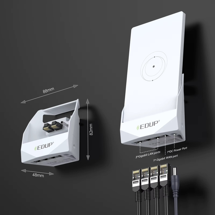 EDUP SK0153 Starlink Gigabit Mini Dockingstation für Starlink Mini mit 1 WAN und 3 LAN-Anschlüssen, Ethernet Network Expander Hub, Weiß - Bild 2