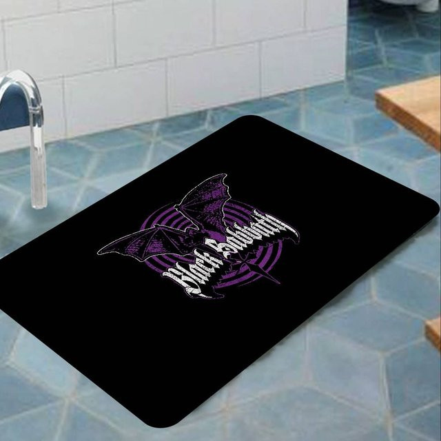 Miniso Küchenmatte Black Rock Music S-Sabbaths in Schwarz, rutschfeste Fußmatte für Wohnzimmer und Flur, B/T: 80 x 50 cm - Bild 1