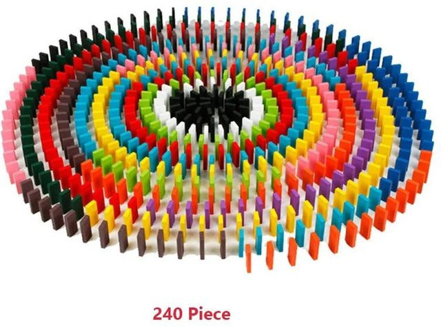 Holz-Domino-Spielzeug, Regenbogen-Dominoes, 240-teiliges Set, ab 4 Jahren - Bild 1