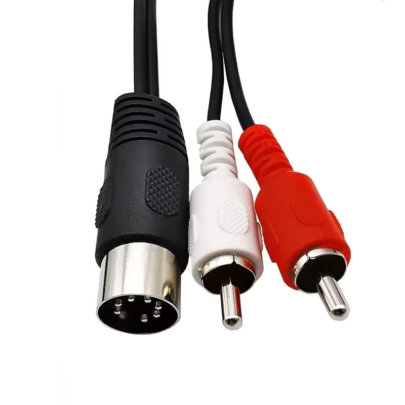 BSN MIDI-zu-RCA-Audiokabel mit 7-poligem DIN-Stecker auf 2 Dual-RCA-Stecker in Schwarz - Bild 4