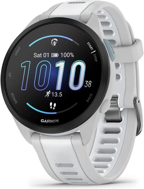 Garmin Forerunner 165 GPS Smartwatch in Dunstgrau/Steinweiss mit AMOLED Touchscreen und Herzfrequenzmessung - Bild 1