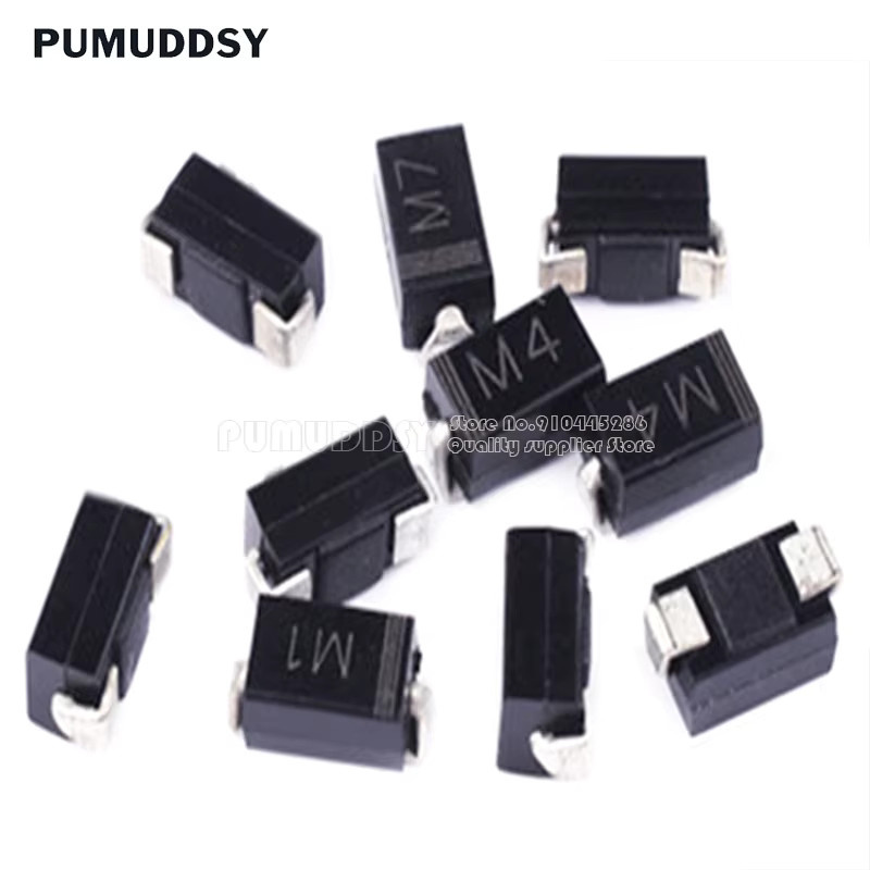 100 Stück Schottky Dioden Set in Schwarz, verschiedene Typen wie SS12 SS14 SS16 SS24 SS26 SS34 SS36 SS110 SS210 US1M RS2M ES1D DO-214AC von PUMUDDSY - Bild 3