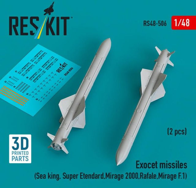 ResKit Models Exocet Missiles, 2-teiliges Set, 3D Printed - Bild 1