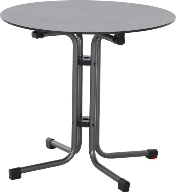 Siena Garden Klapptisch Sola Rund mit HPL-Platte in Anthrazit, B/T/H: 80 x 80 x 70 cm - Bild 1