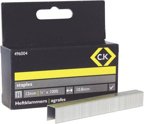 C.K Tackerklammern Typ 140 aus verzinktem Stahl, 1000 Stück, Länge: 12 mm, Breite: 10,5 mm - Bild 1