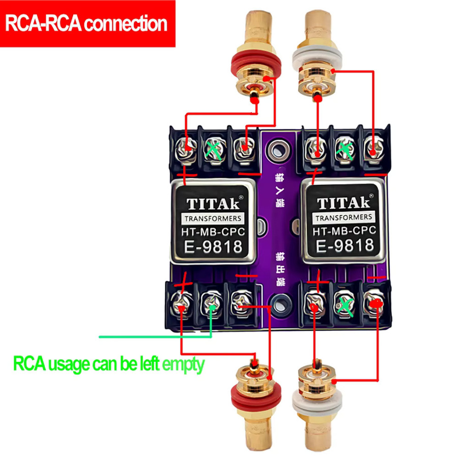 TITAK-9818 Audio-Isolator mit RCA/XLR Permalloy-Isolationstransformator für symmetrische und unsymmetrische Konvertierung, 600:600 20 Hz–20 kHz - Bild 3
