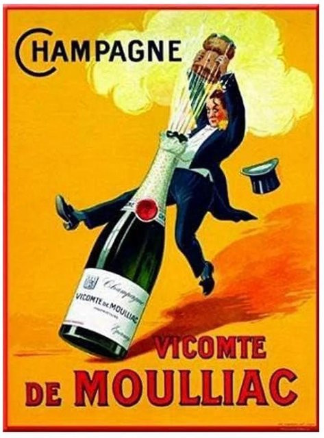 Retro-Vintage Metallschild Französischer Champagner Wanddekoration CIFkauf Farbe: Pflaume, Breite: 30 cm, Höhe: 20 cm - Bild 1