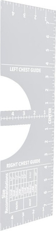 mfySpace T-Shirt Drucklineal aus Acryl als Zentrier- und Messwerkzeug für Rundhals-Ausschnitte in Weiß und Transparent