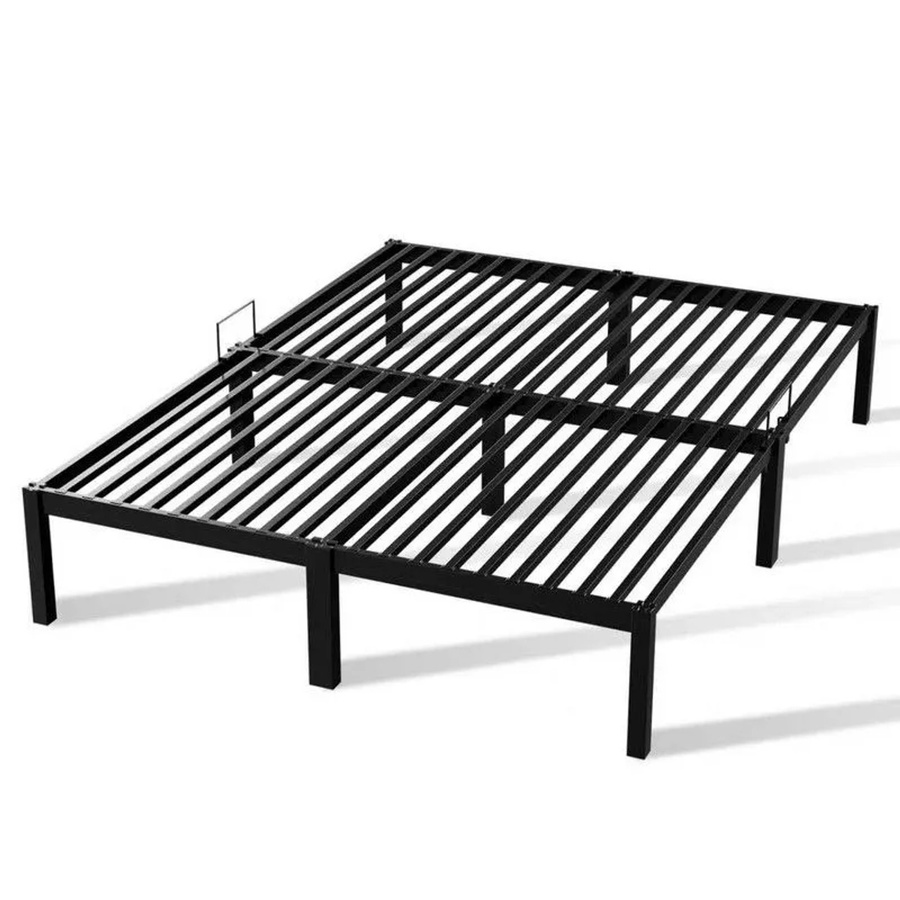 HOMAVO Metallbettgestell aus Stahl in Schwarz Matt im Industriestil, B/T/H: 180 x 200 cm - Bild 2