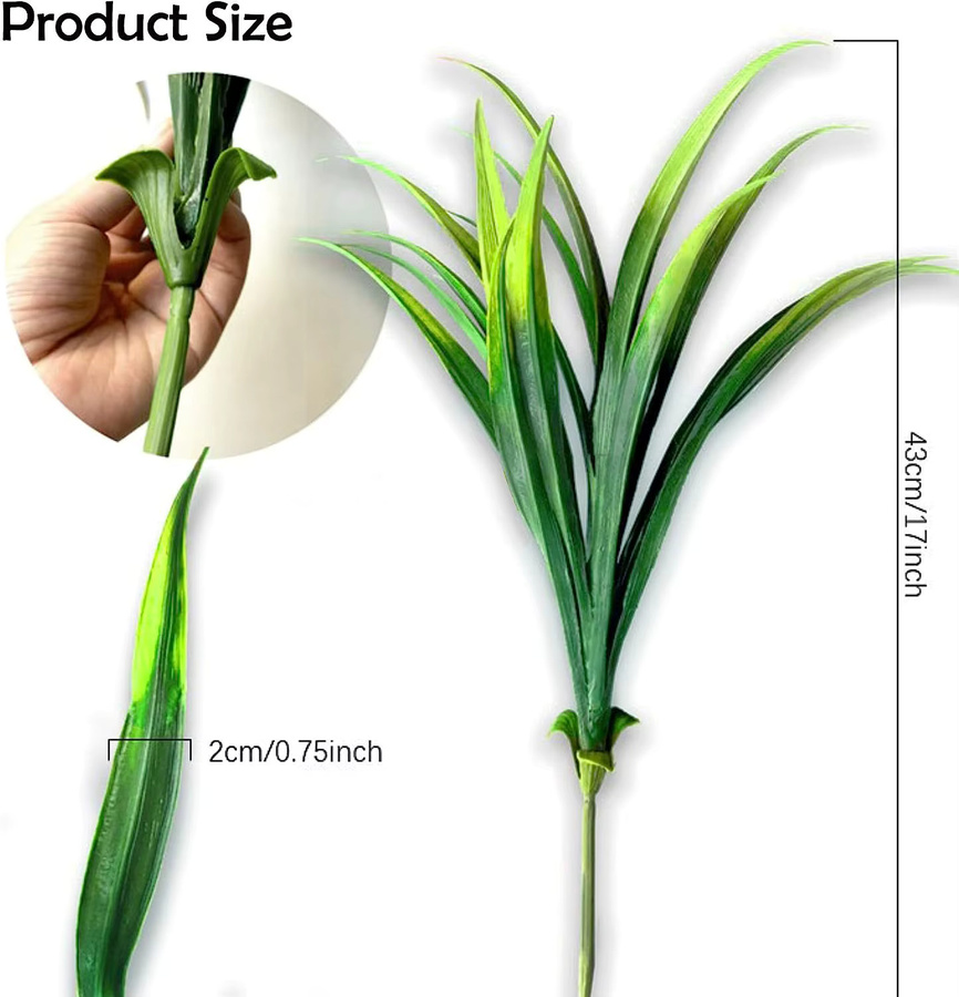 Uflower Künstliches Frühlingsgras für Weihnachts- und Hochzeitsdekoration, 14 Blätter, Rot - Bild 3