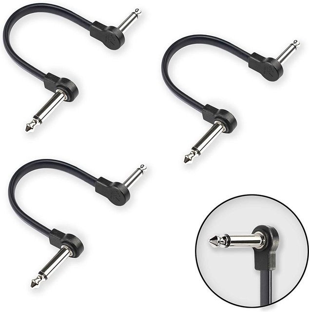 TOMTOP JMS Effektor Gitarre Monoblock Instrumentenverbindungskabel mit Rauschunterdrückung in Schwarz, Blau und Weiß - Bild 1