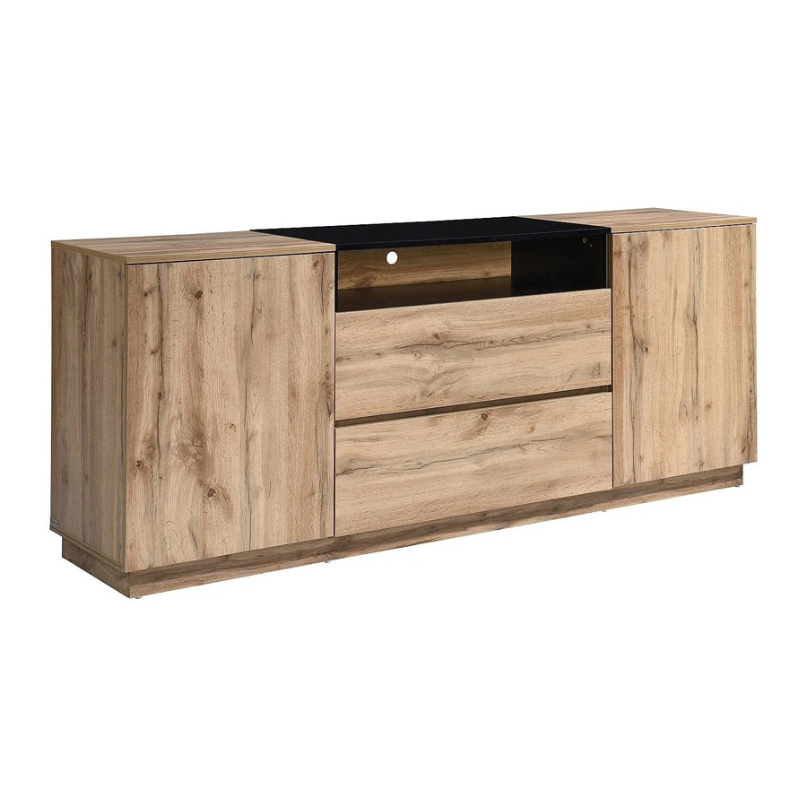 Sideboard Cemilina Vente-unique in Schwarz und Naturfarben Hell, Breite: 180 cm - Bild 2