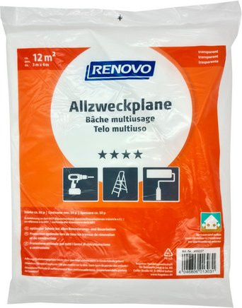 RENOVO Allzweckplane transparent, Breite: 400 cm, Länge: 300 cm - Bild 1