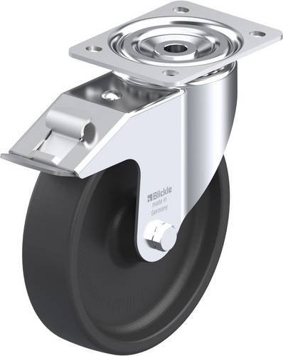 Blickle LI-POHI 200G-FI Lenkrolle mit Feststeller in Grau/Silber, Rad-Durchmesser: 20 cm, Tragfähigkeit: 350 kg - Bild 1