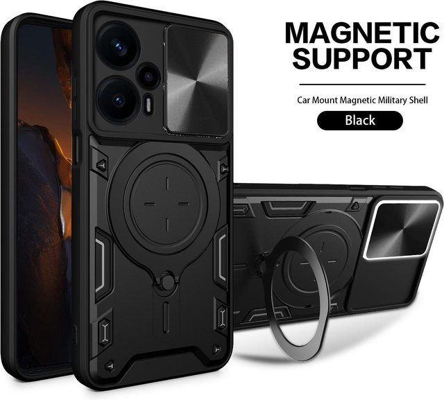 Magnetischer Kameralinsenschutz Ring für Xiaomi Poco F6 Pro F6 F5 Pro F5 F3 GT C40 in Schwarz - Bild 1