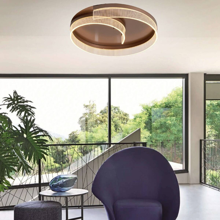 POCOline LED-Deckenleuchte Alena in Cappuccino, rundes Metall-Design, dimmbar mit Fernbedienung, Höhe: 10 cm, Durchmesser: 50 cm - Bild 4