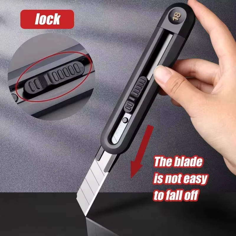 Deli Allzweckmesser mit einziehbarer Metallklinge für Büro und Schule, 18 mm - Bild 2