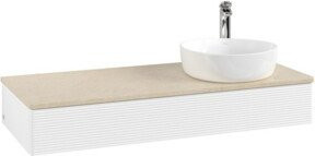 V&B Waschtischunterschrank Antao mit Frontstruktur in Weiß, Wandmontage, B/T/H: 120 x 50 x 19 cm - Bild 1