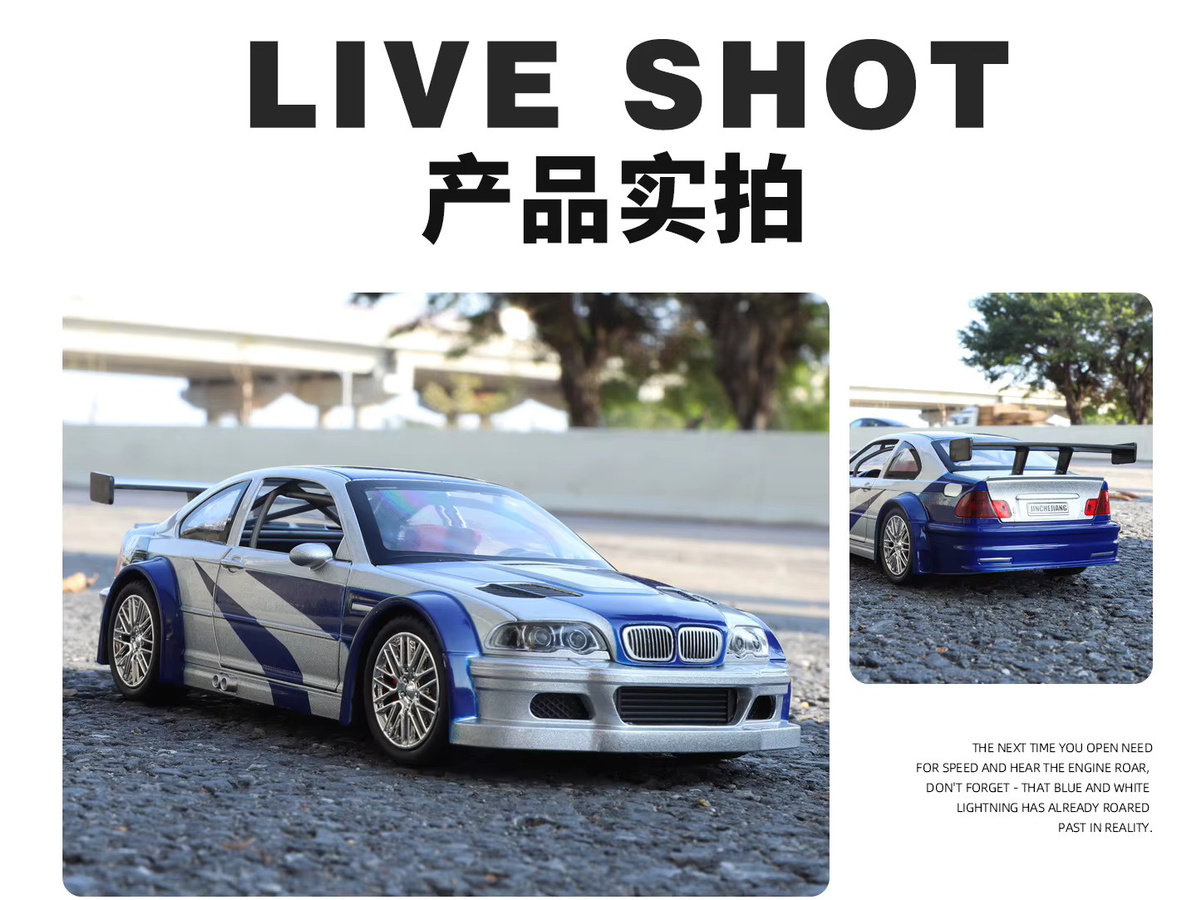 MAKEDA M3 GTR E46 Rennwagenmodell, 1:24, Metall, Blau - Bild 2