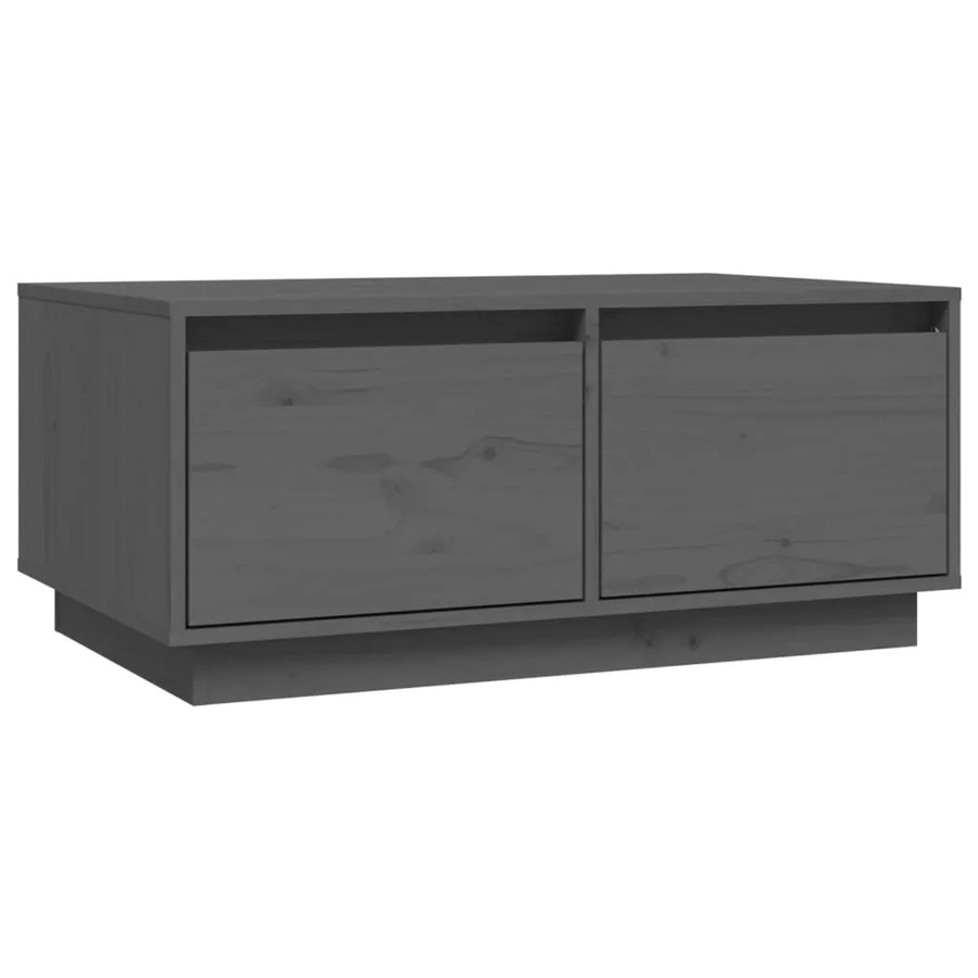 vidaXL Couchtisch aus massivem Kiefernholz in Grau, rustikaler Couchtisch rechteckig, B/T/H: 80 x 50 x 35 cm - Bild 2