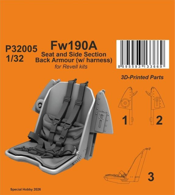 Revell Fw190A - Seat and Side Section Back Armour mit Harness - Bild 1