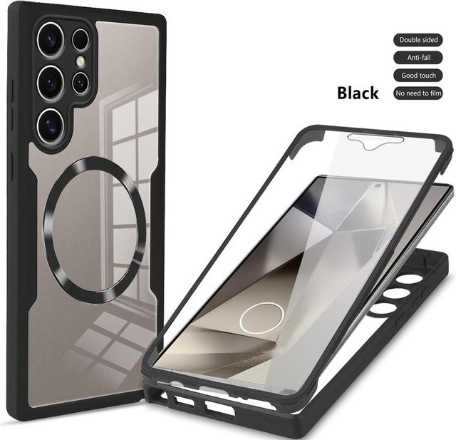 Transparente 360° Vollabdeckung Schutzhülle für Samsung Galaxy S24 S23 S25 S26 Ultra Plus FE Edge kompatibel mit kabellosem Laden - Bild 1