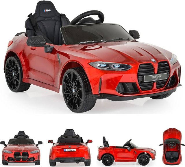 Moni BMW M4 Elektroauto mit Fernbedienung EVA-Reifen rot ab 3 Jahren - Bild 1