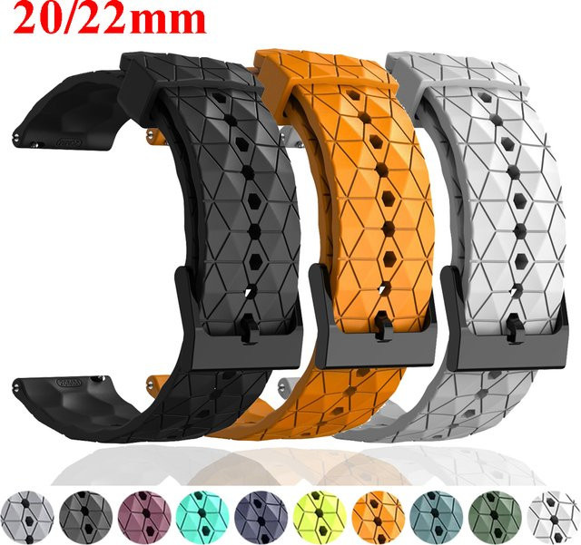 jansin Uhrenarmband Silikon, Schwarz, Unisex, Fußballmuster - Bild 1
