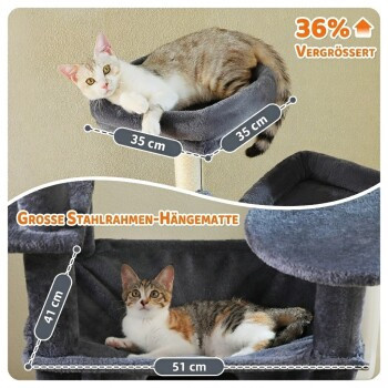 Pawz Road XXL Kratzbaum für Katzen mit Höhle und Hängematte aus Sisal in Beige, Höhe: 205 cm - Bild 3