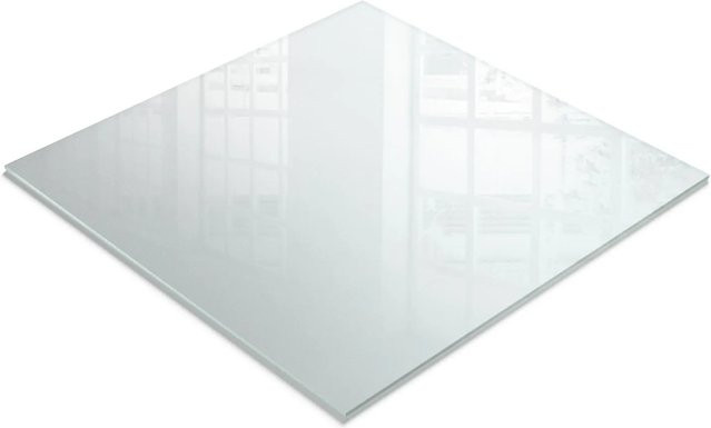 Tulup Tischplatte aus Milchglas, quadratisch, mattiert, Weiß, B/T: 60 x 60 cm - Bild 1