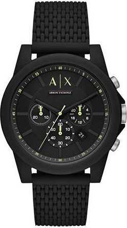 Armani Exchange Armbanduhr, Quarz, Silikonarmband, Schwarz, Herren - Bild 1