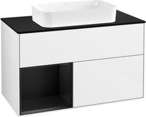 V&B Waschtischunterschrank Finion in Blau und Weiß lackiert, B: 100 cm, T: 60,3 cm - Bild 1