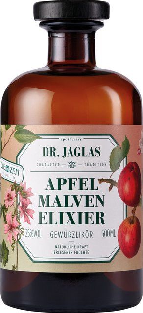 Dr. Jaglas Apfel-Malven Elixier Dessertlikör, Deutschland, 25 % vol., 0,5 l - Bild 1