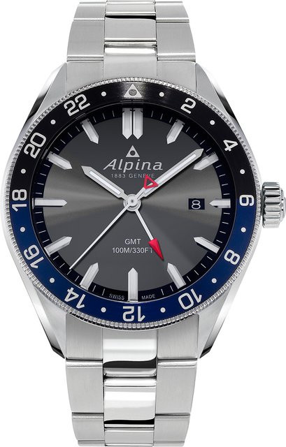Alpina Herrenuhr, Quarz, Edelstahl, Blau, 42 mm, 10 ATM - Bild 1