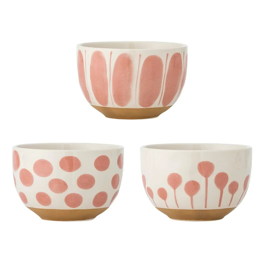 Bloomingville Schale Linora aus Steingut in Rosa - 3er Set - Bild 1