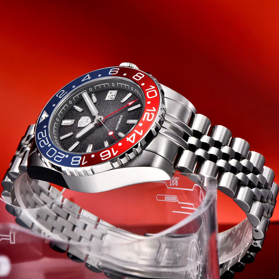 Rollstimi Armbanduhr Automatik, Edelstahl, Saphirglas, Blau, Herren - Bild 2