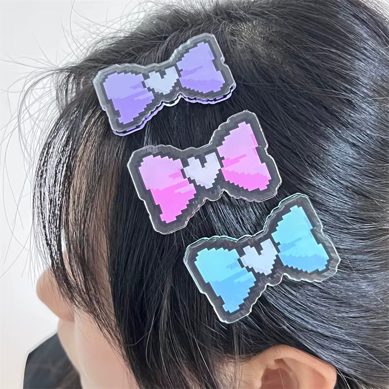 Haarspangen Acryl, Bunte Bowtie, 3 Teile/Satz - Bild 2