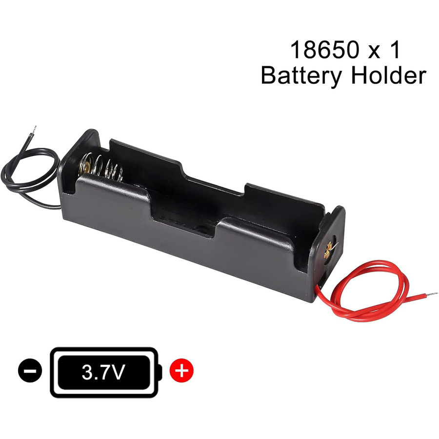 4er Set 18650 Batteriehalterung aus Kunststoff in Schwarz für 3,7 V Akkus - Bild 4