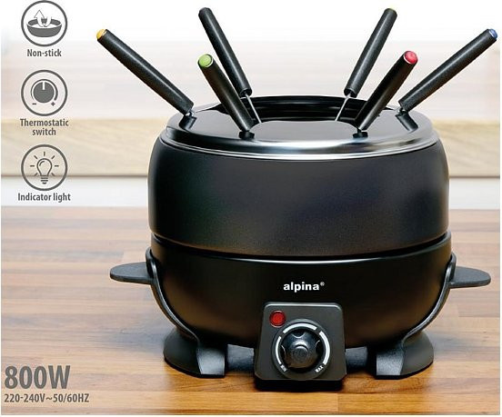 Alpina Elektrisches Fondue-Set in Schwarz mit 2,3 l Fassungsvermögen - Bild 1