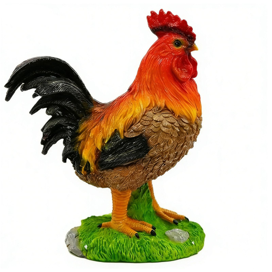 Fishine Hahn-Skulptur aus Harz in Multicolor für die Innen- und Außendekoration - Bild 5