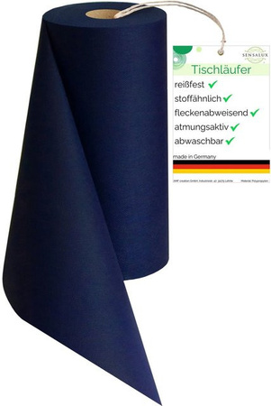 Sensalux Vlies-Tischläufer Dunkelblau, Breite: 30 cm, Länge: 25 m