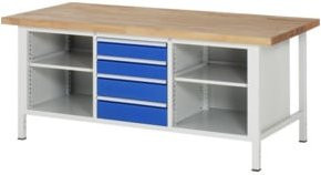 Rau Werkbank höhenverstellbar mit 4 Schubladen, B/T/H: 200 x 90 x 84-104 cm - Bild 1