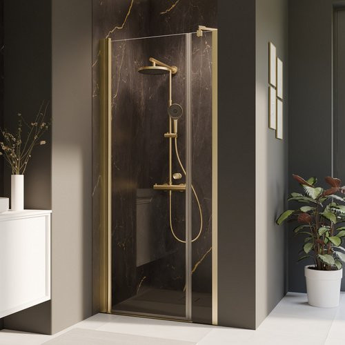 Breuer Drehtür Elana 2.0 Glas grau getönt mit Gold-Beschlägen B: 90 cm, H: 200 cm - Bild 1